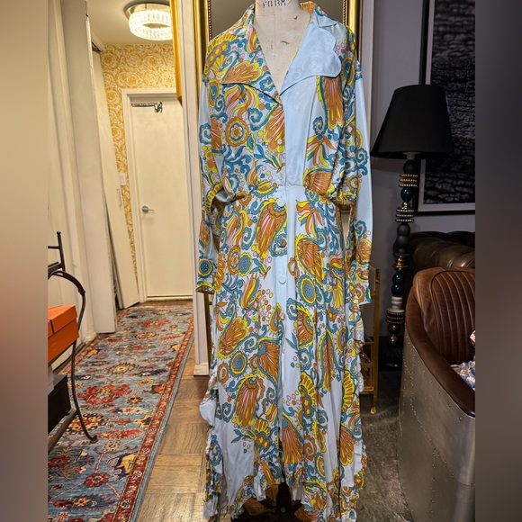 LANVIN Floral Printed Long Dress Runway - Picture 7 of 12